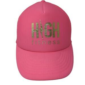 HIGH Fitness Snapback Mesh Back Trucker Hat Pink One Size Solid Cobra